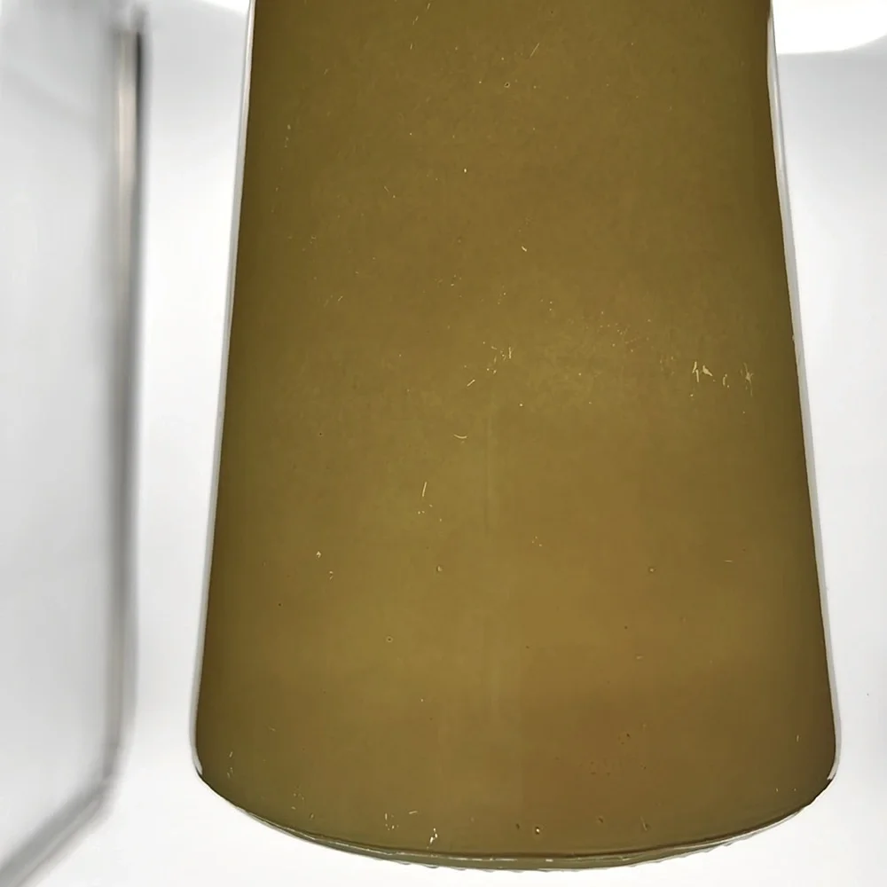 “Genuine & Crafted Original” Yellow Glass Jar/Vase with Rope Handle